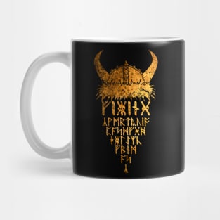 Viking Warrior Helmet Runes Beard Mug